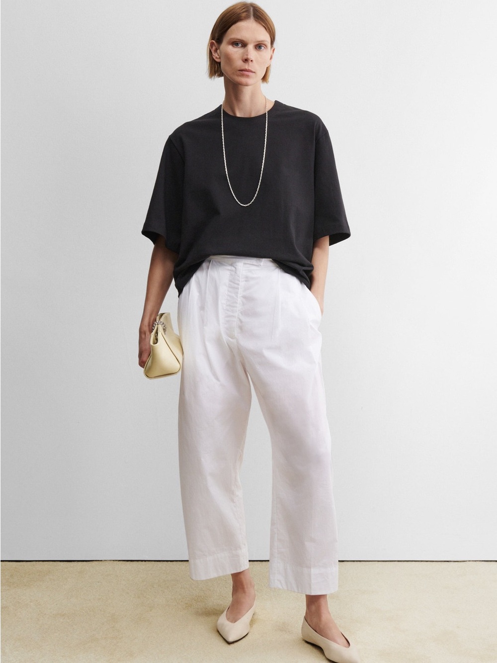 Rachel Comey White Cropped Wide-Leg Trousers